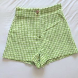 Zara high waist Green Shorts